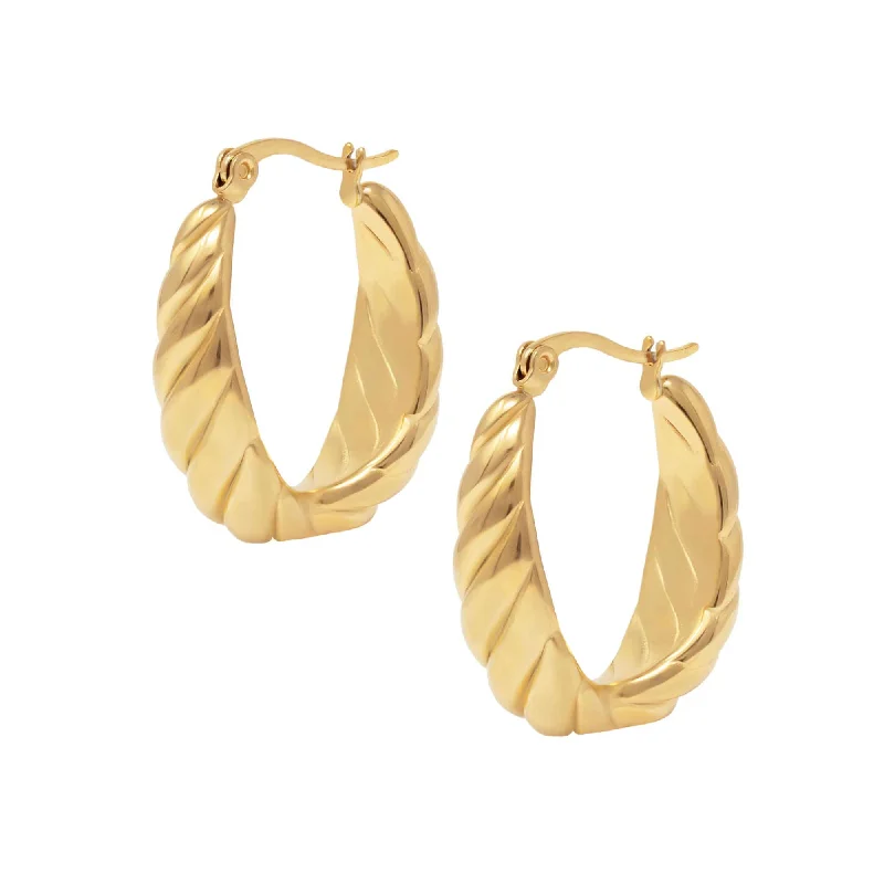 Ladies vintage drop earrings-Honey Hoop Earrings