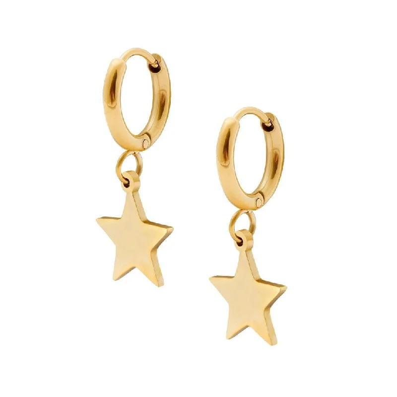 Ladies gold hoop earrings-Stargirl Hoop Earrings