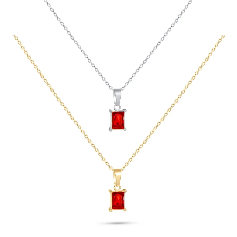 Ladies holiday charm necklaces-Red Stone Necklace