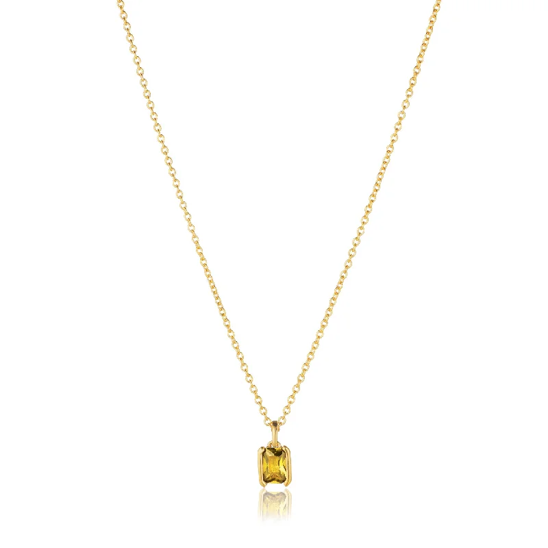 Ladies vintage-inspired necklaces-Roccanova Piccolo 18K Gold Plated Necklace w. Zirconia