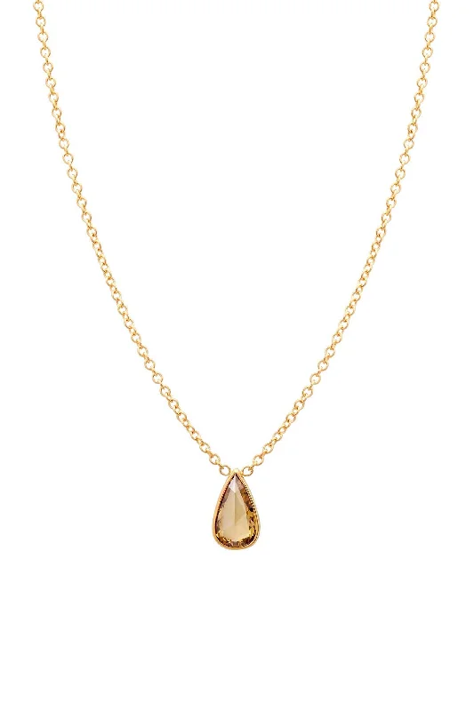 Ladies designer pendant necklaces-Rose Cut Champagne Diamond Necklace No. 2380