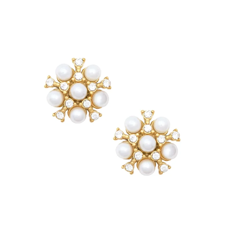 Ladies gold stud earrings-Aspen Pearl Stud Earrings