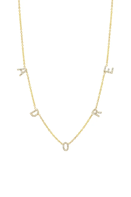 Ladies vintage necklaces-THE ORIGINAL DIAMOND SPACED LETTER NECKLACE®