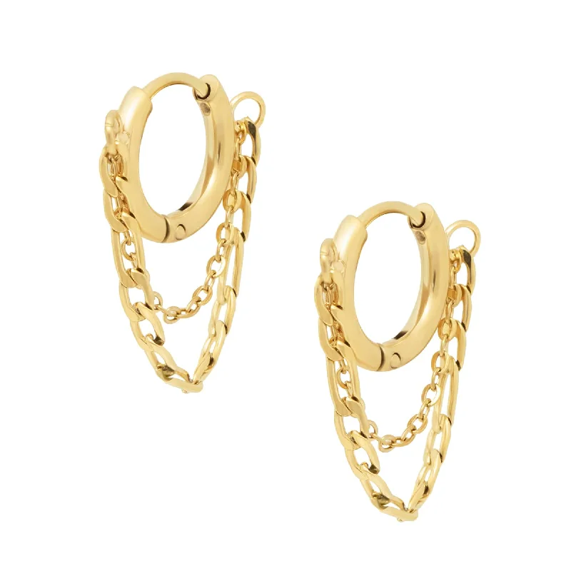 Ladies gold earrings with diamonds-Megan Hoop Earrings