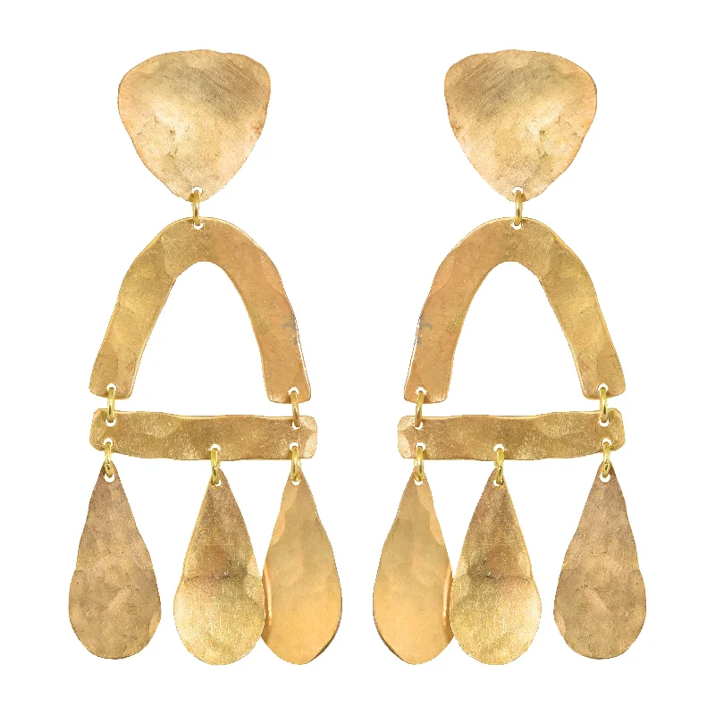 Ladies colorful earrings-Brass Castara Earrings