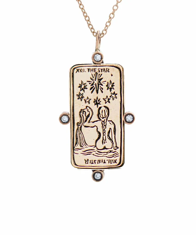 Ladies collar necklaces-Diamond Star II. Tarot Card Necklace