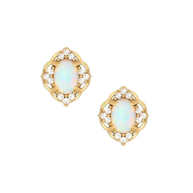 Ladies personalized stud earrings-Oceana Opal Stud Earrings