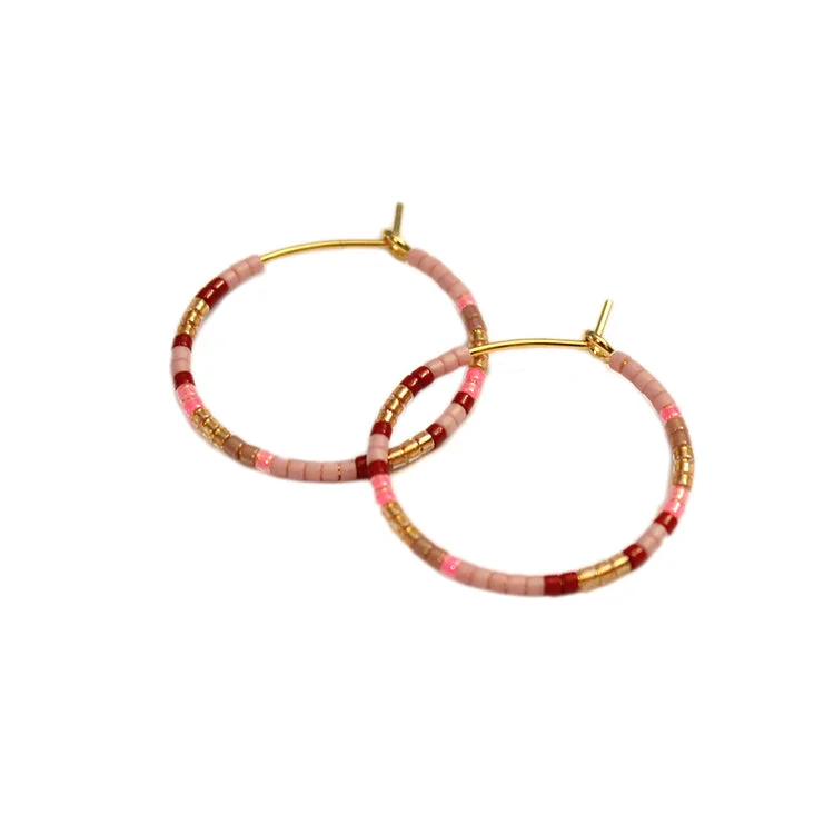 Ladies sparkly earrings-Ana Hoops / SM - Orchid