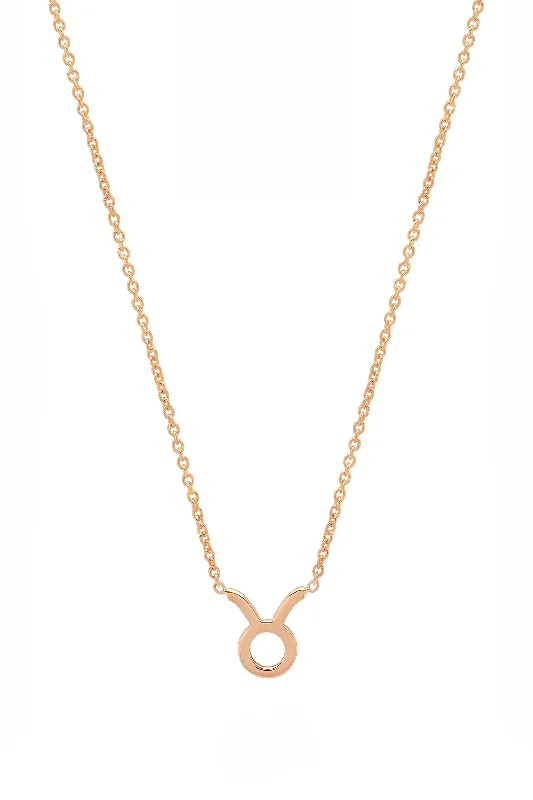 Ladies platinum necklaces-Rose Gold Taurus Necklace