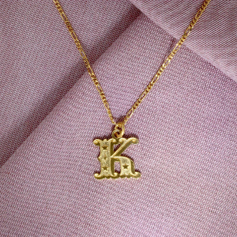 Ladies diamond necklaces-Circus Letter K Gold Plated Necklace