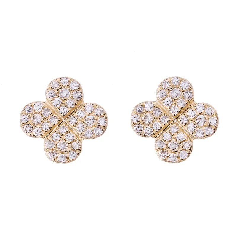 Ladies hoop stud earrings-Bloom Pave Diamond Stud Earrings