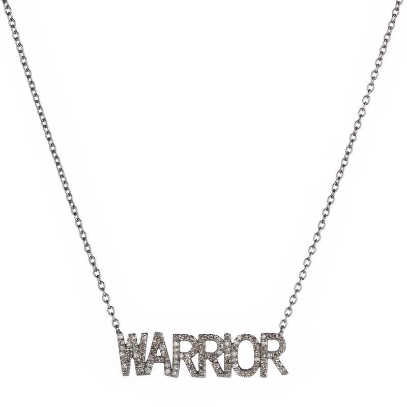 Ladies yellow gold necklaces-Diamond WARRIOR Necklace