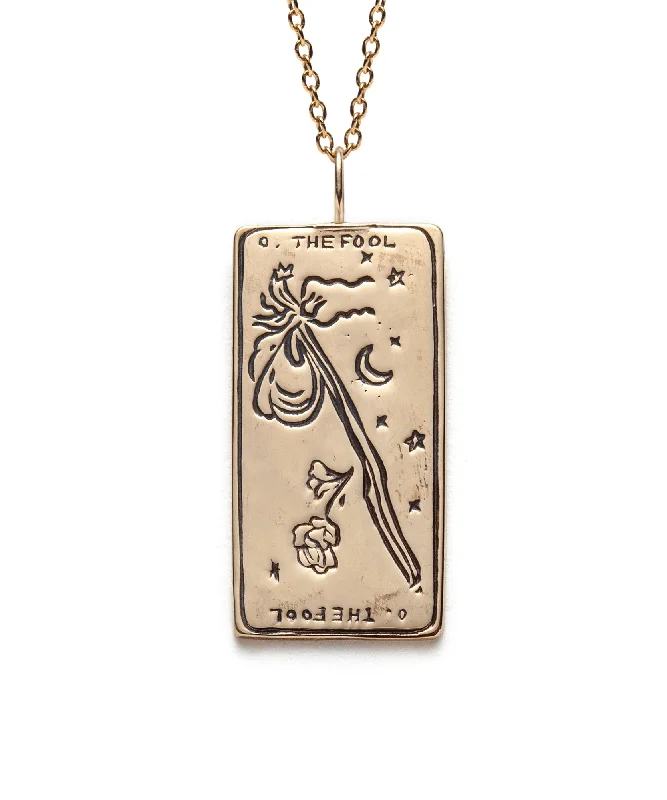 Ladies gold pendant necklaces-The Fool II. Tarot Card Necklace