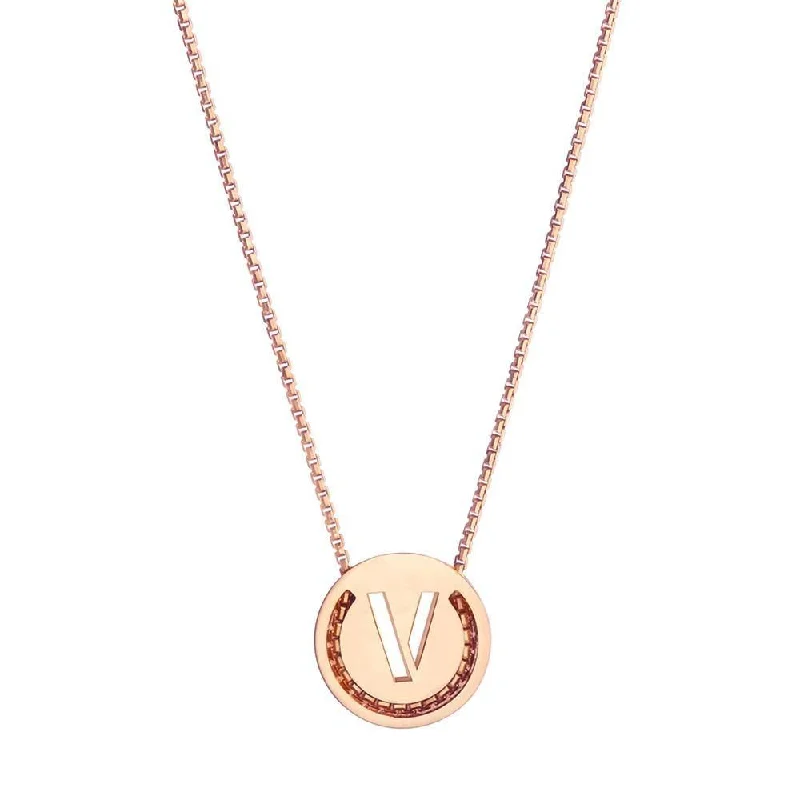 Ladies layered gold necklaces-ABC's - V 18K Gold Plated Necklace