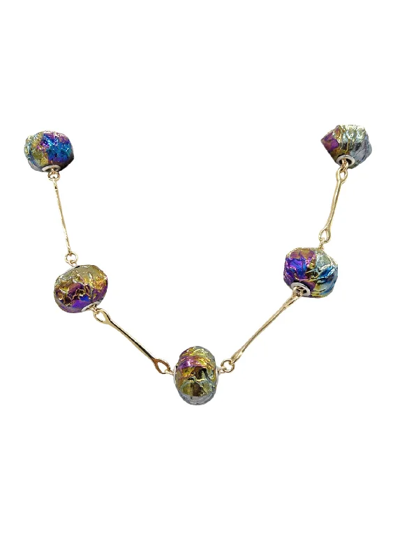 Ladies elegant gold necklaces-Titanium Quartz Necklace