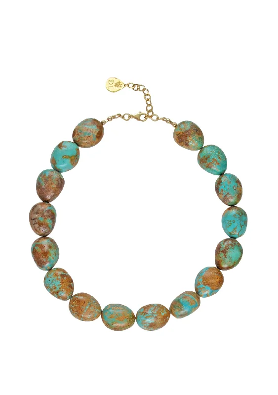 Ladies fancy diamond necklaces-Natural Turquoise Necklace