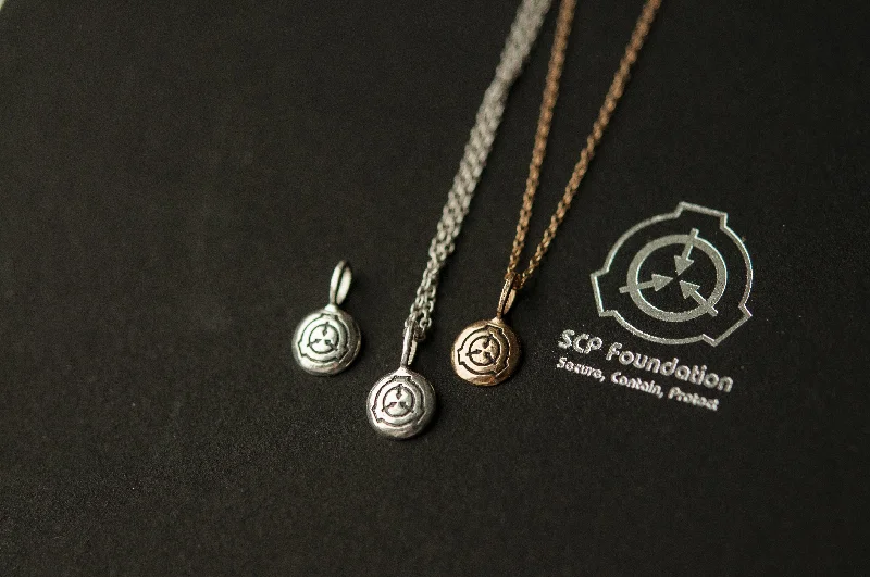 Ladies pearl drop necklaces-SCP Foundation Pendant