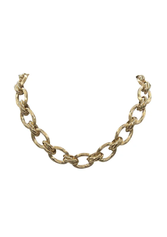 Ladies rose gold necklaces-Gold Thick Link Chain Necklace