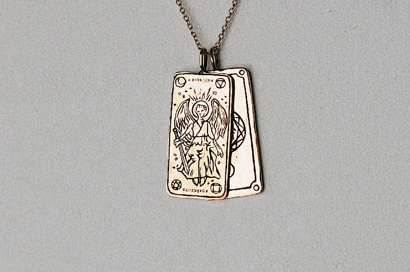 Ladies choker necklaces-A Dark Song Tarot Card Necklace