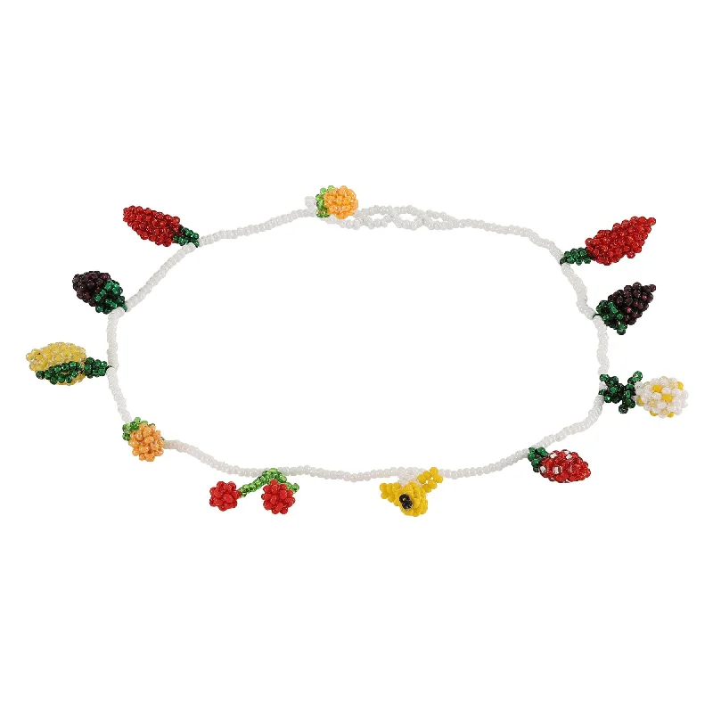 Ladies contemporary necklaces-Fruit Salad Necklace Mixed coloured Beads