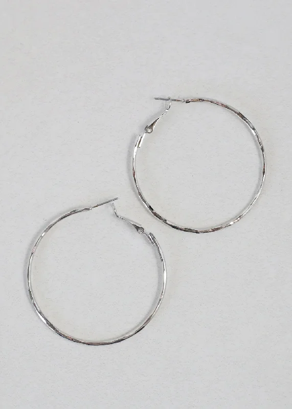 Ladies minimalist earrings-Silver Hoop Earrings