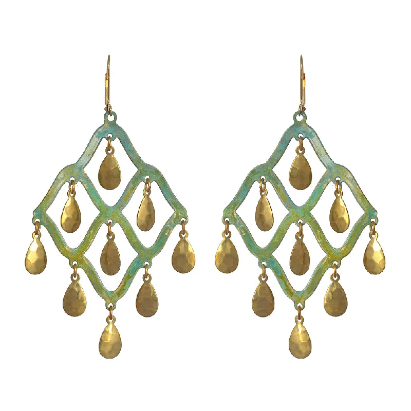 Ladies fashion earrings-Verdigris Taru Earrings