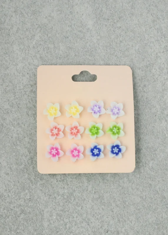 Ladies floral earrings-Glow in the Dark Earrings - 6 Pair Tropical