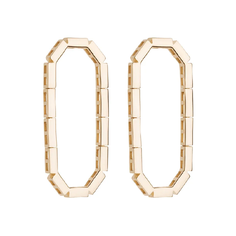 Ladies big hoop earrings-Gold Bar Eternity Earring