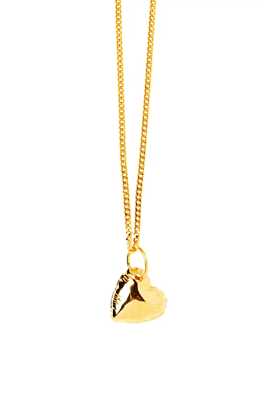 Ladies infinity charm necklaces-Letter Heart Gold Plated Necklace