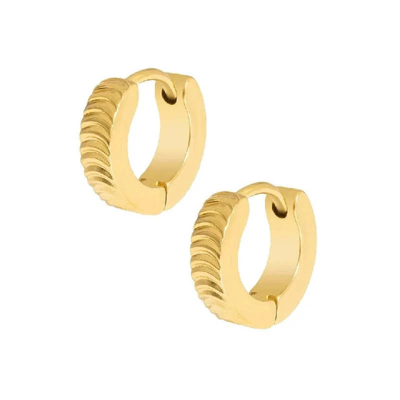 Ladies gold earrings-Aimee Huggie Hoop Earrings