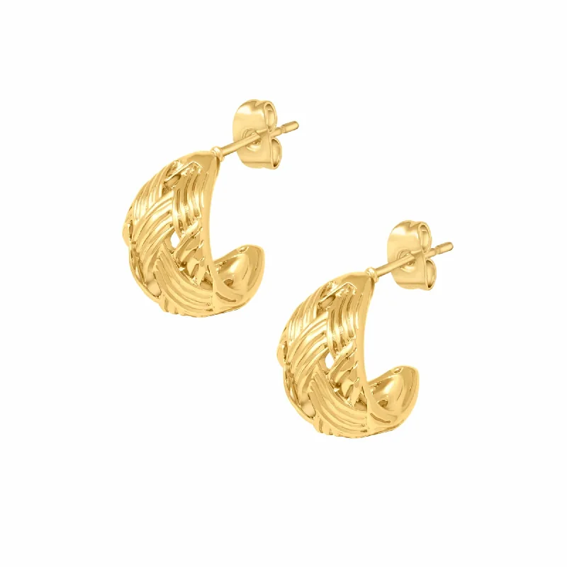 Ladies gold hoop earrings-Stefania Hoop Earrings