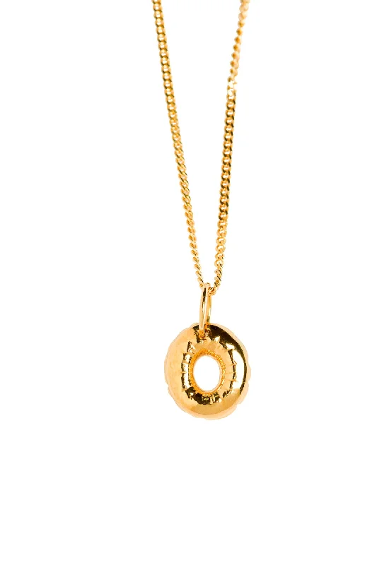 Ladies two-tone necklaces-Letter O Gold Plated Necklace