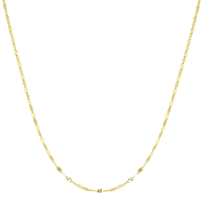 Ladies birthstone necklaces-Delicate Flat Starburst Chain Necklace, 14k