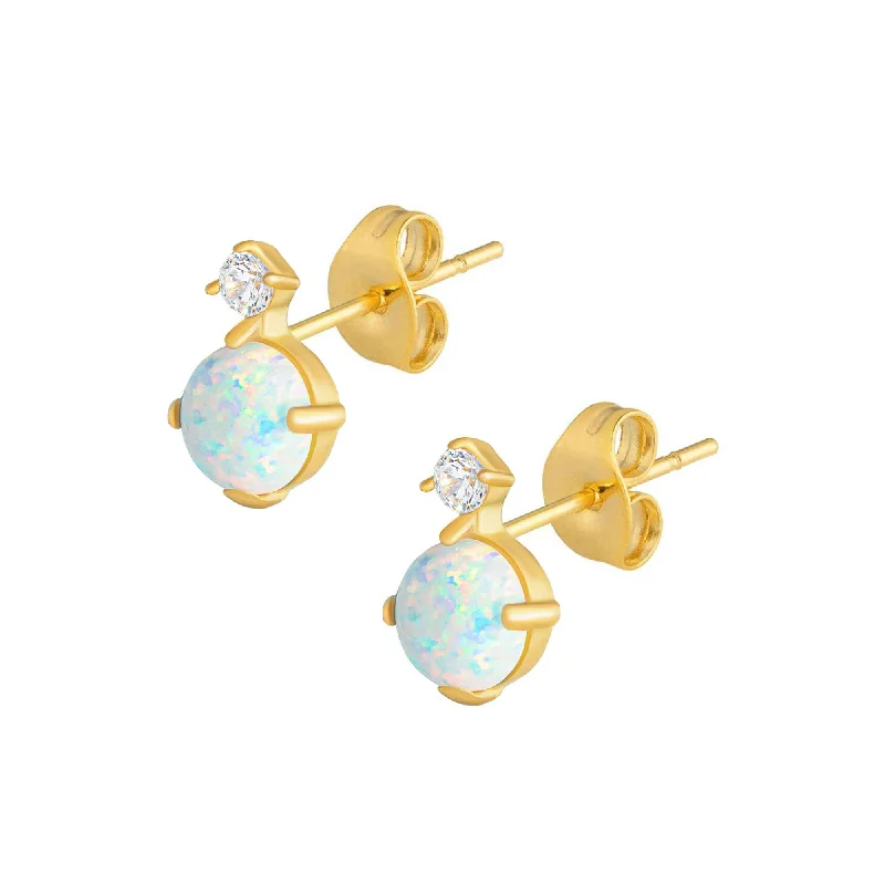 Ladies rose gold earrings-Atlas Opal Stud Earrings