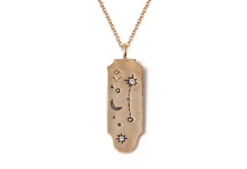 Ladies gold pendant necklaces-Aries Written in the Stars Necklace