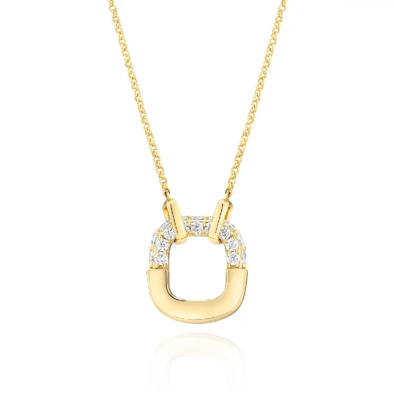 Ladies designer necklaces-Maratea Gold Plated Necklace w. Zirconia