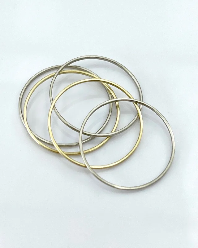 Ladies minimalist necklaces-Carla Caruso Simple Dainty Rings, Set of 5