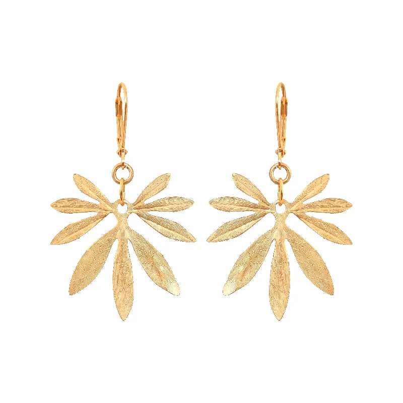 Ladies heart earrings-Gold Bambu Earrings