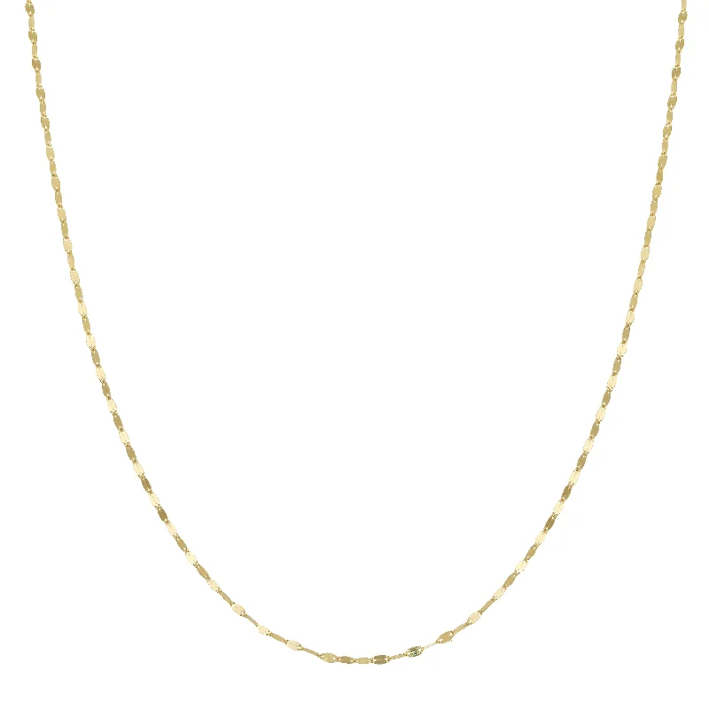 Ladies name necklaces-Petite Flat Sequin Chain Necklace, 14k