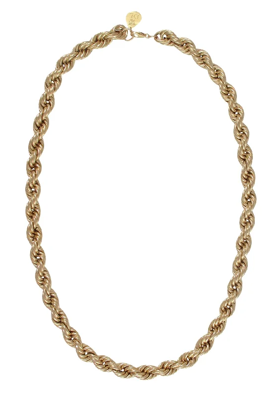 Ladies gemstone choker necklaces-Thick Twisted Gold Chain Necklace