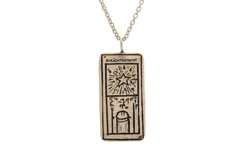 Ladies butterfly necklaces-Enlightenment Tarot Card Necklace