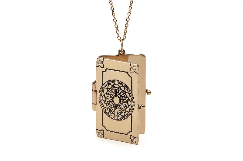 Ladies designer pendant necklaces-Book of Clow Locket