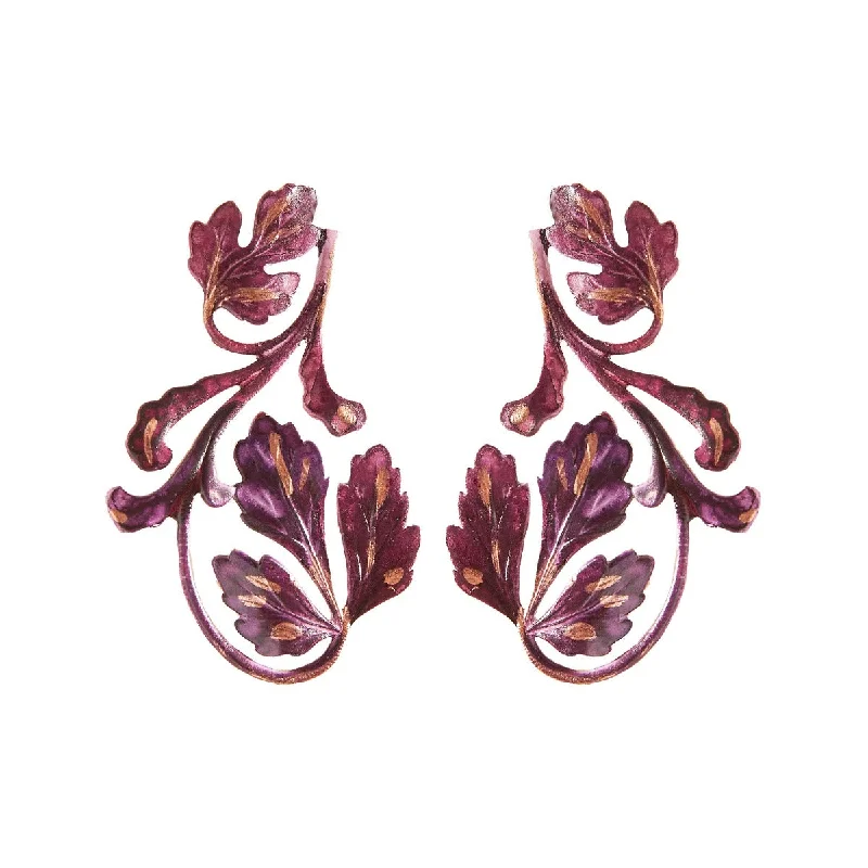 Ladies crystal drop earrings-Plum Lisabetta Earrings