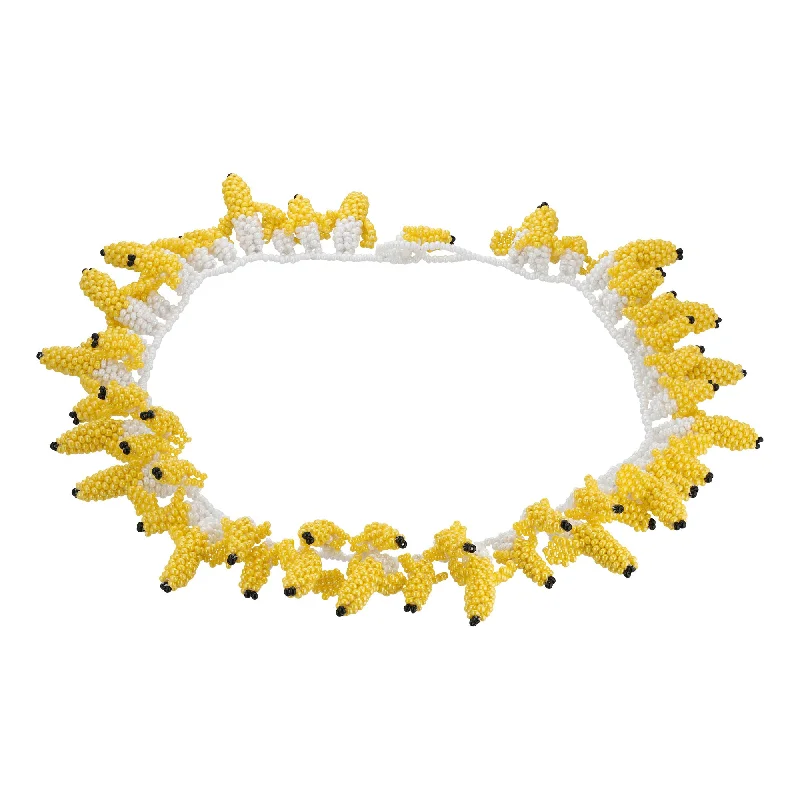 Ladies gemstone drop necklaces-Banana Feast Necklace Yellow Beads