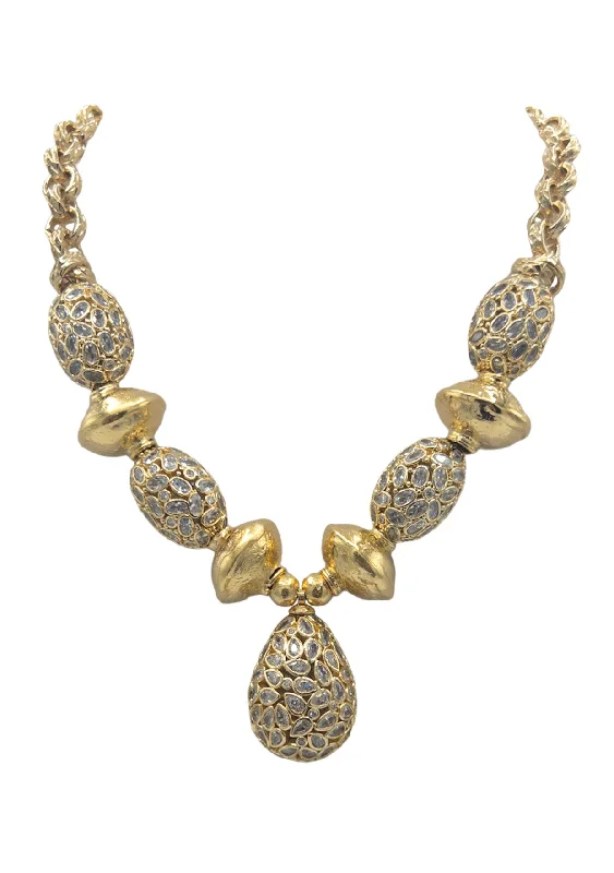 Ladies sapphire pendant necklaces-Diamond Illusion Gold Accent Necklace