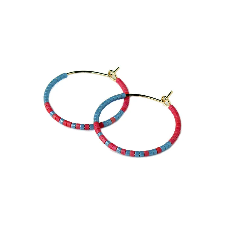 Ladies gold hoop earrings-Nora Hoops SM / Denim