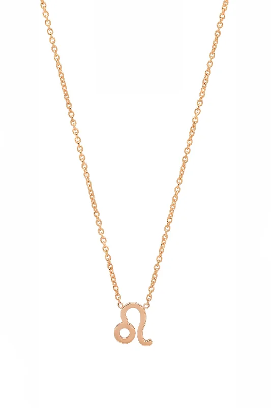 Ladies butterfly necklaces-Rose Gold Leo Necklace