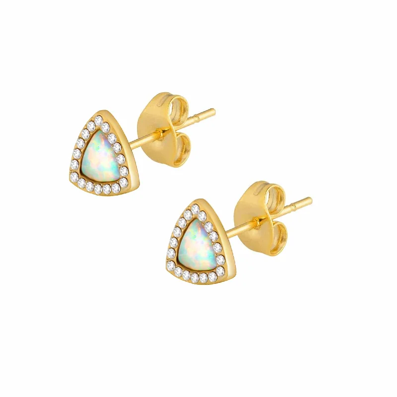 Ladies opal earrings-Light Year Opal Stud Earrings