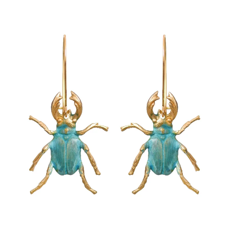 Ladies heart-shaped earrings-Beetle Earrings