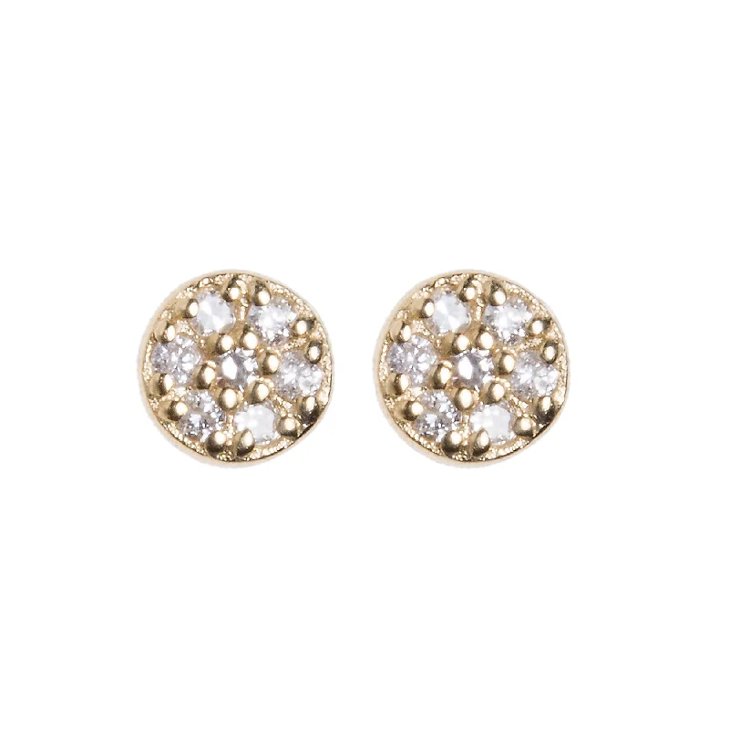 Ladies multi-stone earrings-Diamond Dot Stud Earrings